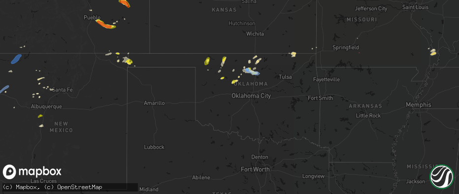 Hail map in Oklahoma on June 26, 2026