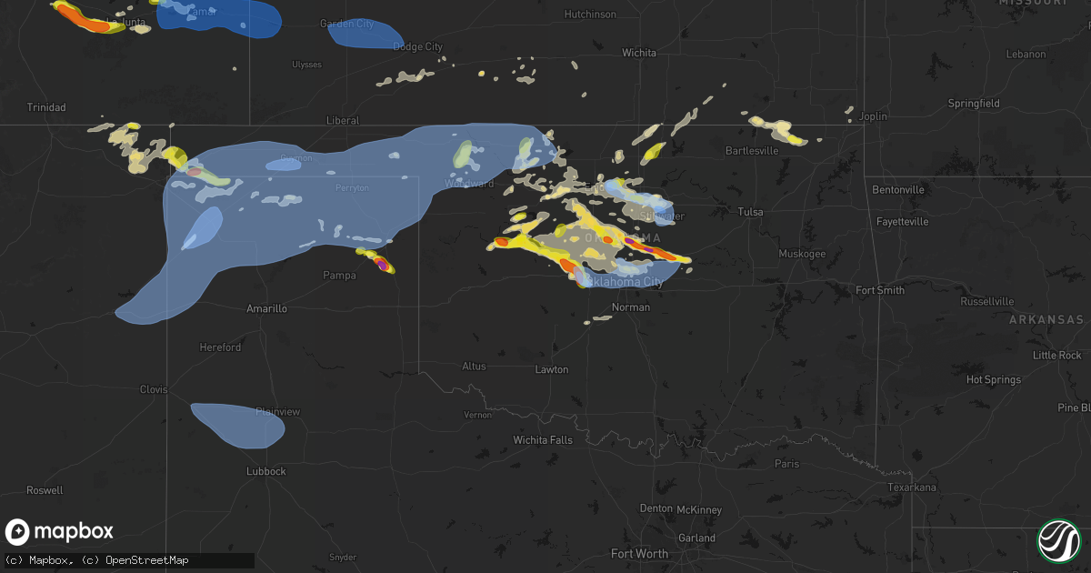 Hail map in Oklahoma on June 26, 2026