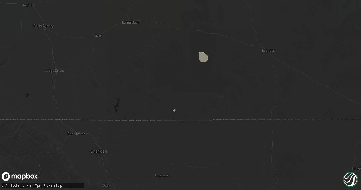 Hail map in Otter, MT on June 26, 2026
