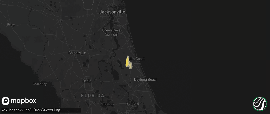 Hail map in Palm Coast, FL on June 26, 2026