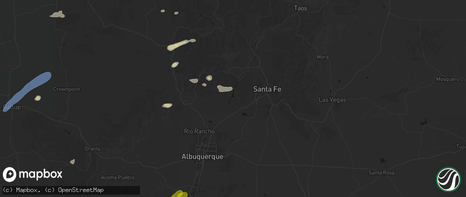 Hail map in Pena Blanca, NM on June 26, 2026
