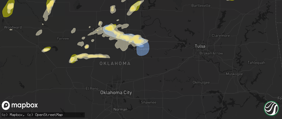 Hail map in Perkins, OK on June 26, 2026
