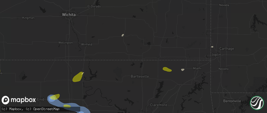 Hail map in Peru, KS on June 26, 2026