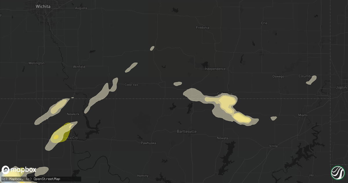 Hail map in Peru, KS on June 26, 2026