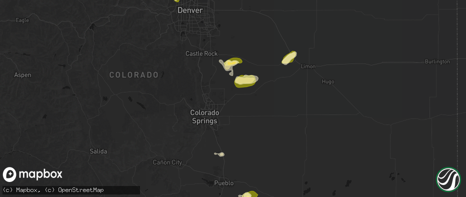 Hail map in Peyton, CO on June 26, 2026