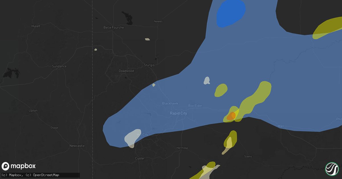 Hail map in Piedmont, SD on June 26, 2026