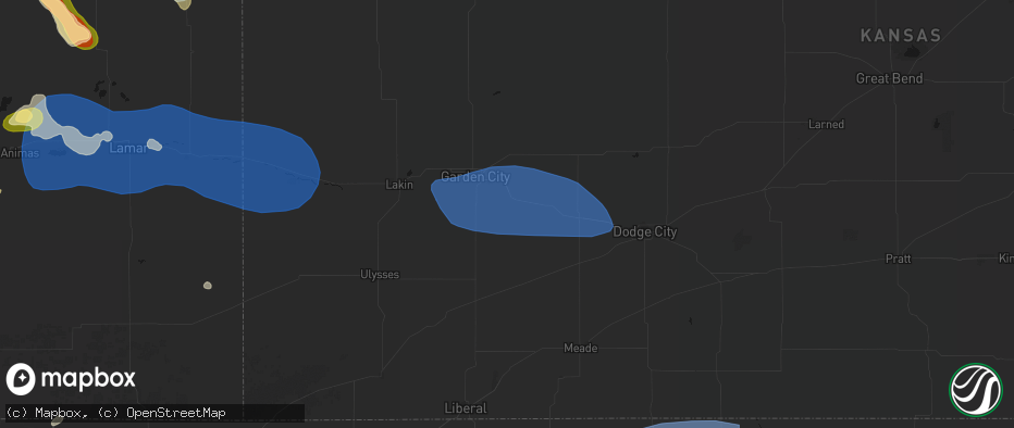 Hail map in Pierceville, KS on June 26, 2026