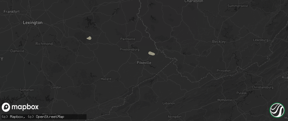 Hail map in Pikeville, KY on June 26, 2026