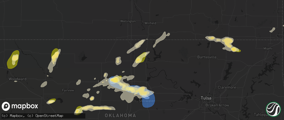 Hail map in Ponca City, OK on June 26, 2026