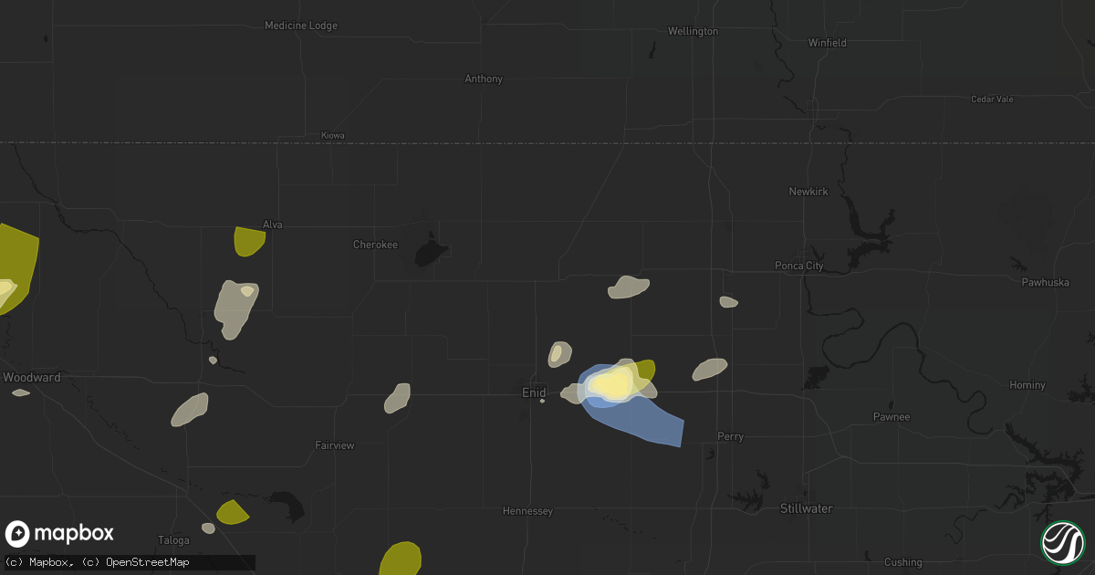 Hail map in Pond Creek, OK on June 26, 2026