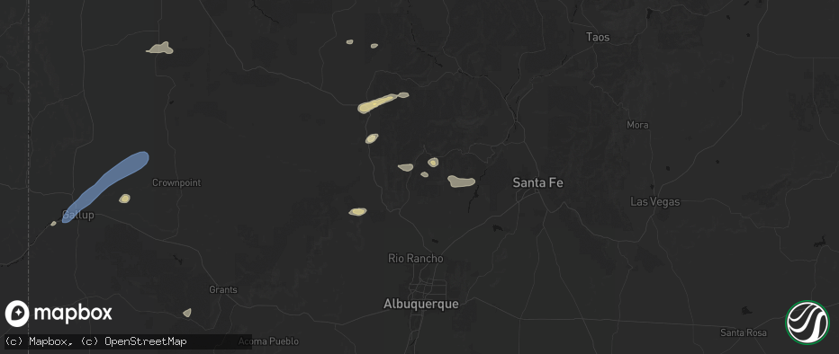 Hail map in Ponderosa, NM on June 26, 2026