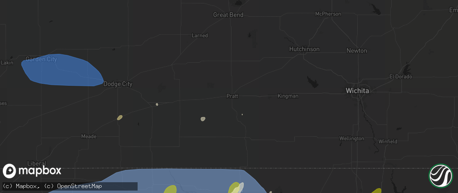 Hail map in Pratt, KS on June 26, 2026