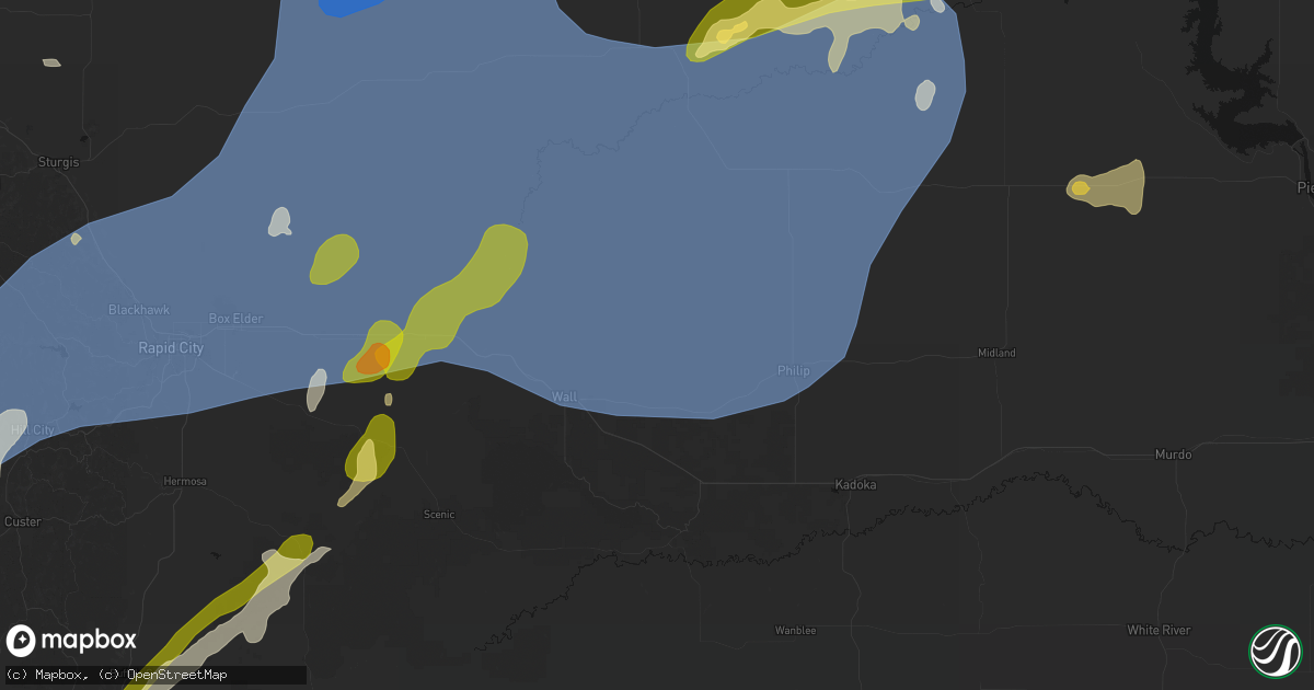 Hail map in Quinn, SD on June 26, 2026
