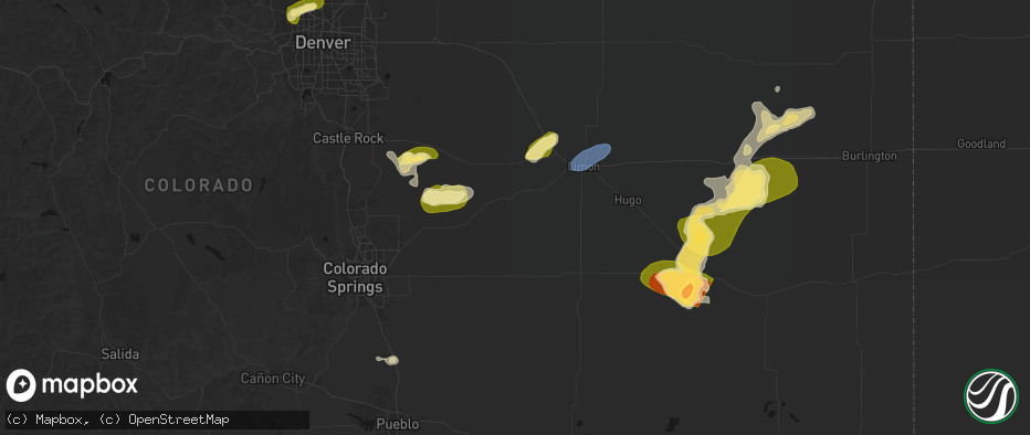 Hail map in Ramah, CO on June 26, 2026