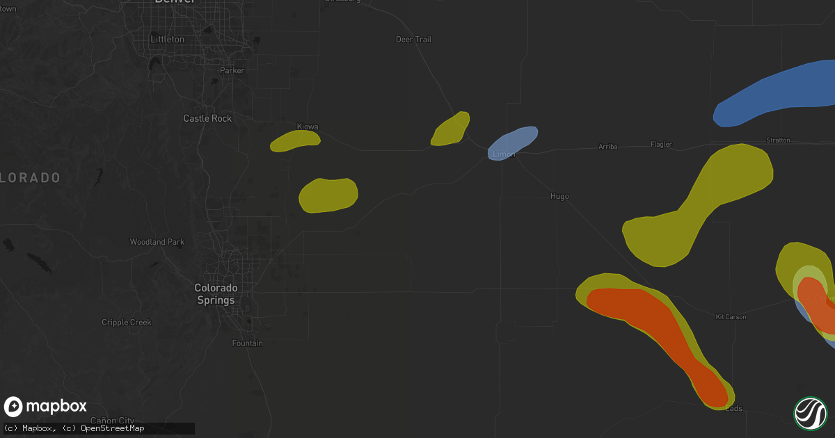 Hail map in Ramah, CO on June 26, 2026