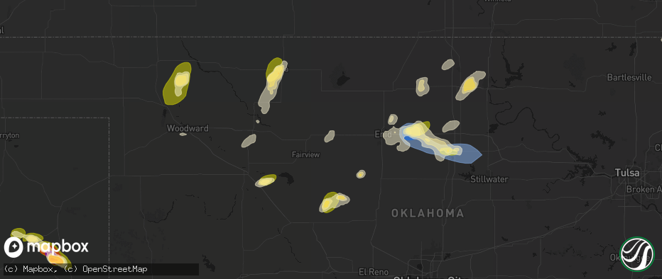 Hail map in Ringwood, OK on June 26, 2026