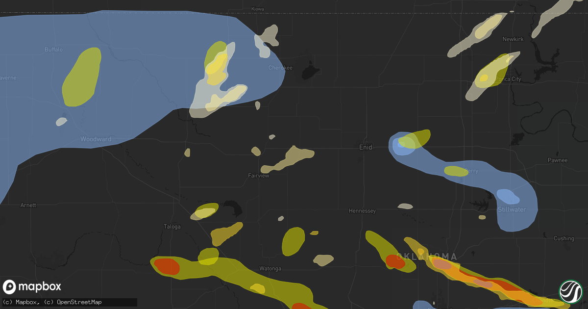 Hail map in Ringwood, OK on June 26, 2026