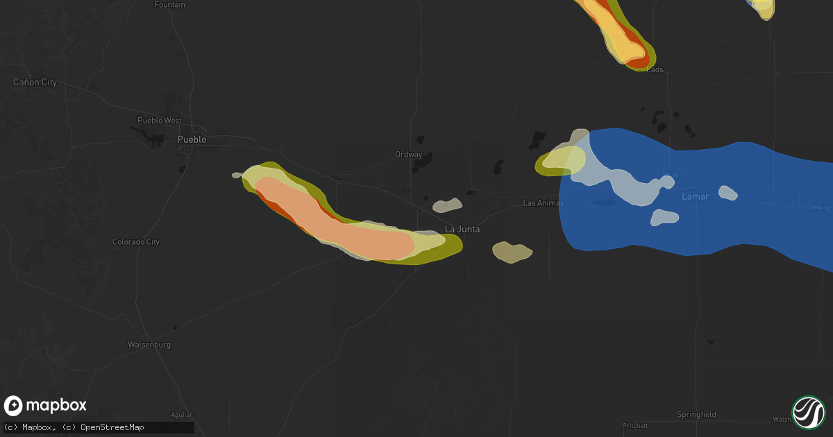 Hail map in Rocky Ford, CO on June 26, 2026