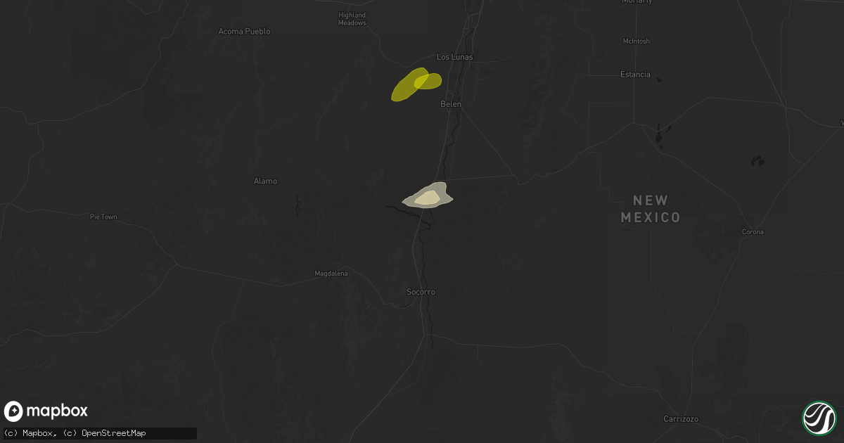 Hail map in San Acacia, NM on June 26, 2026