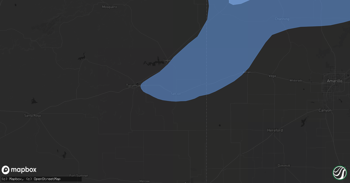 Hail map in San Jon, NM on June 26, 2026