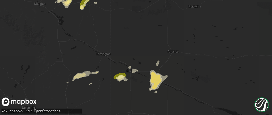 Hail map in Scottsbluff, NE on June 26, 2026