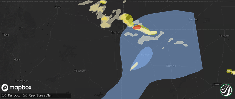 Hail map in Sedan, NM on June 26, 2026