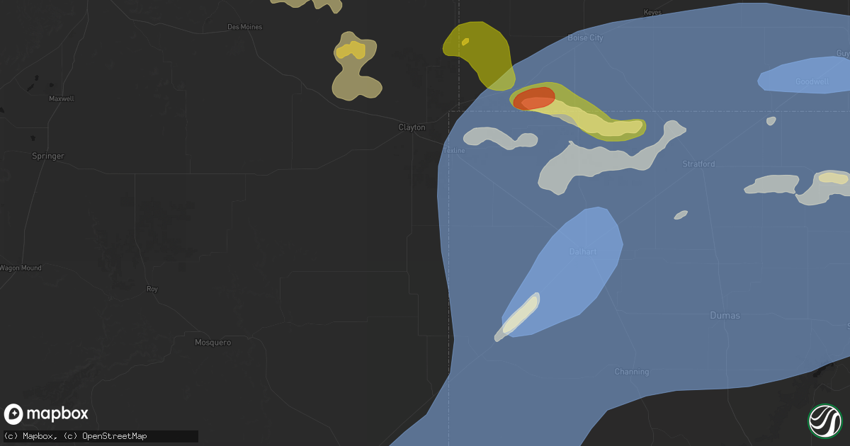 Hail map in Sedan, NM on June 26, 2026