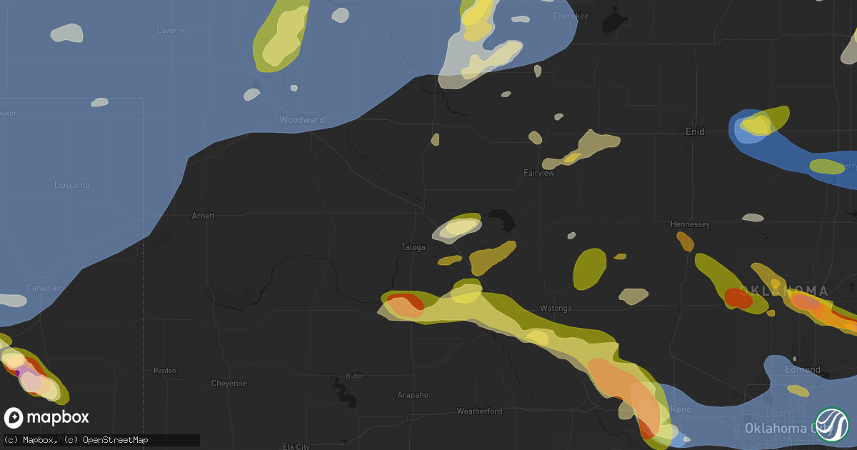 Hail map in Seiling, OK on June 26, 2026
