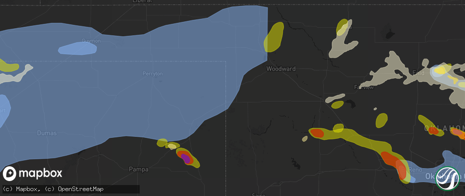 Hail map in Shattuck, OK on June 26, 2026