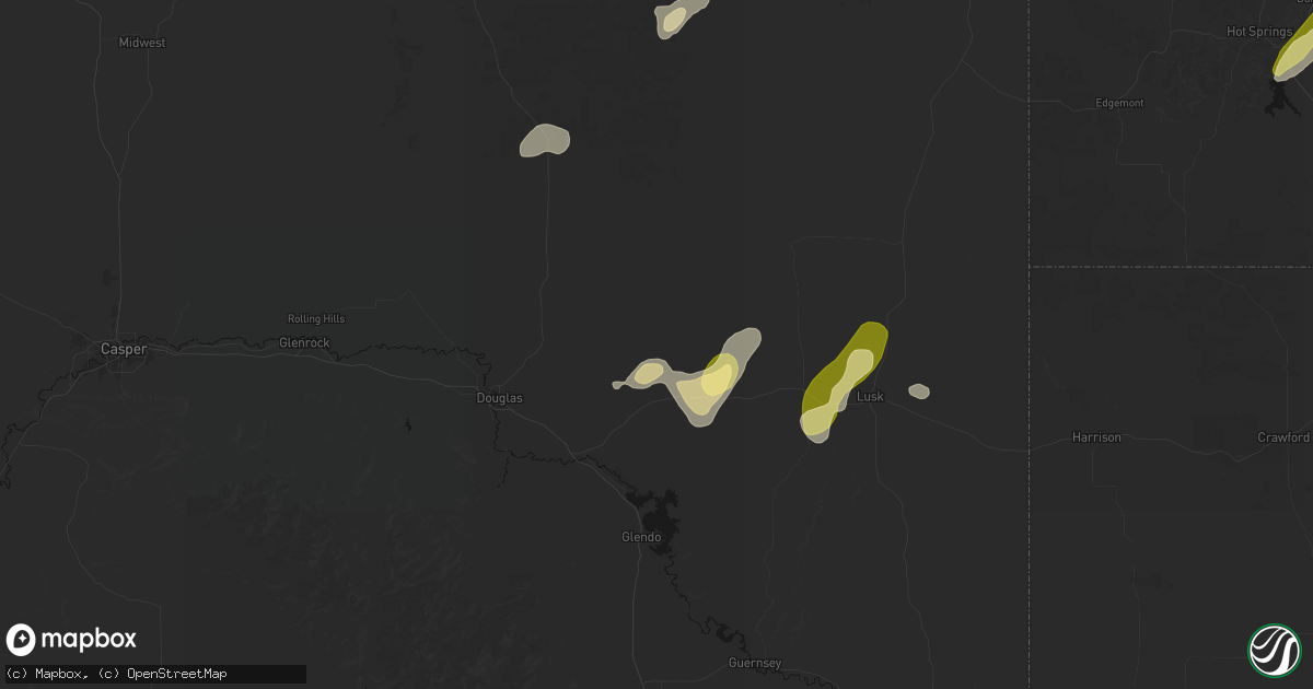 Hail map in Shawnee, WY on June 26, 2026