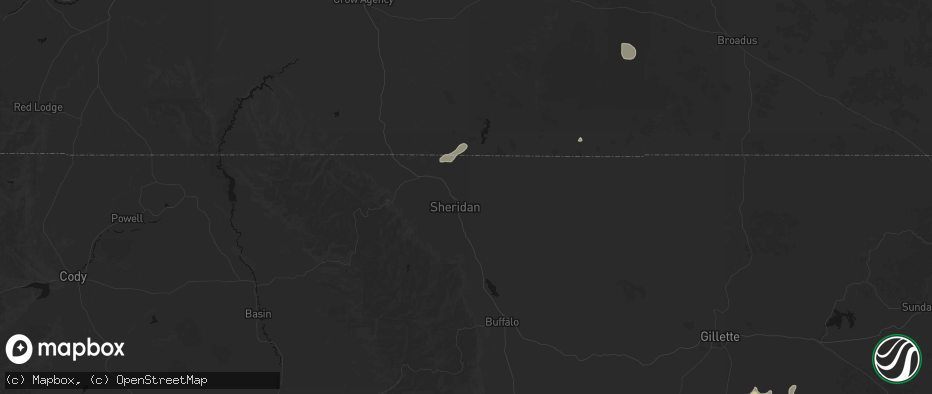 Hail map in Sheridan, WY on June 26, 2026