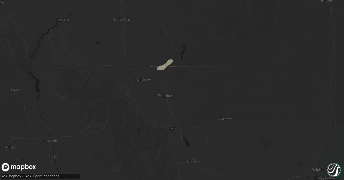 Hail map in Sheridan, WY on June 26, 2026