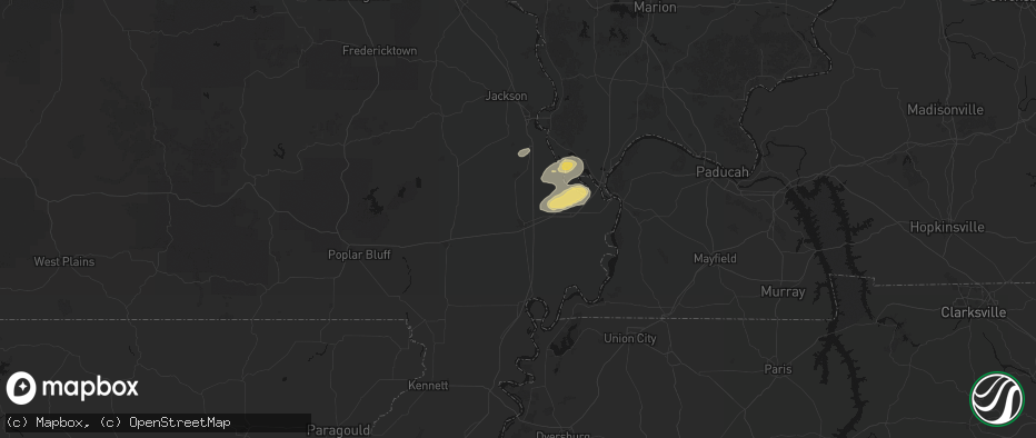 Hail map in Sikeston, MO on June 26, 2026