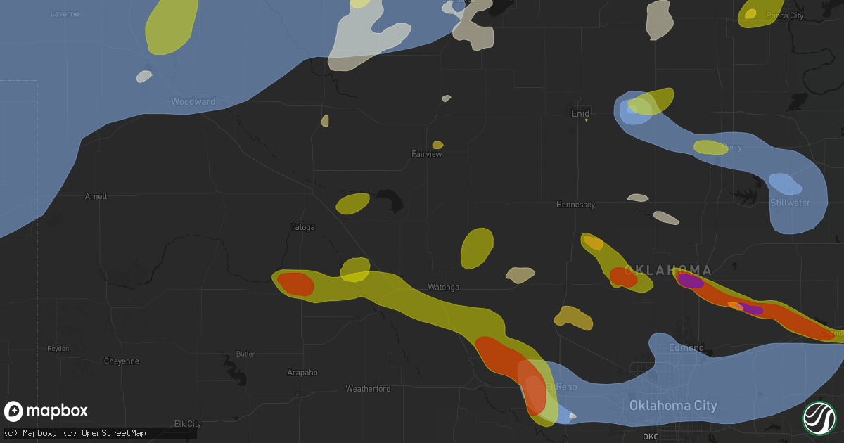 Hail map in Southard, OK on June 26, 2026