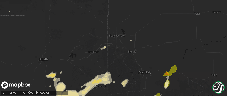 Hail map in Spearfish, SD on June 26, 2026