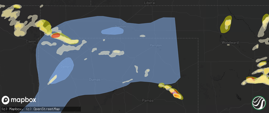 Hail map in Spearman, TX on June 26, 2026