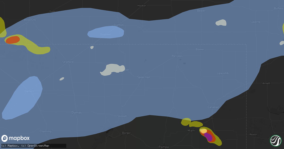 Hail map in Spearman, TX on June 26, 2026