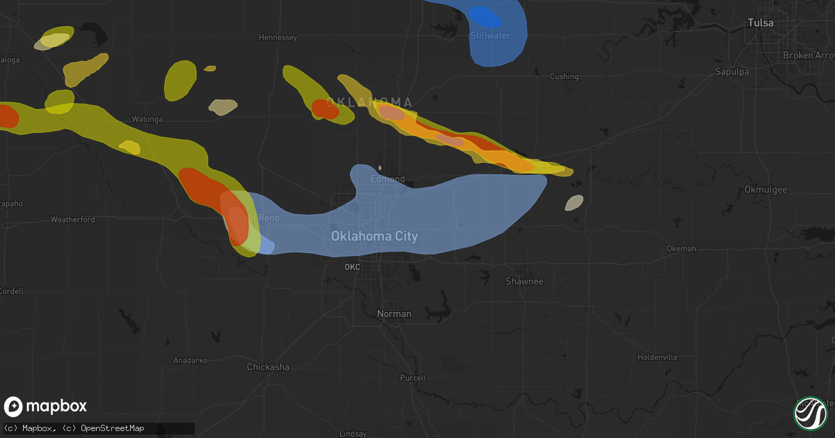 Hail map in Spencer, OK on June 26, 2026