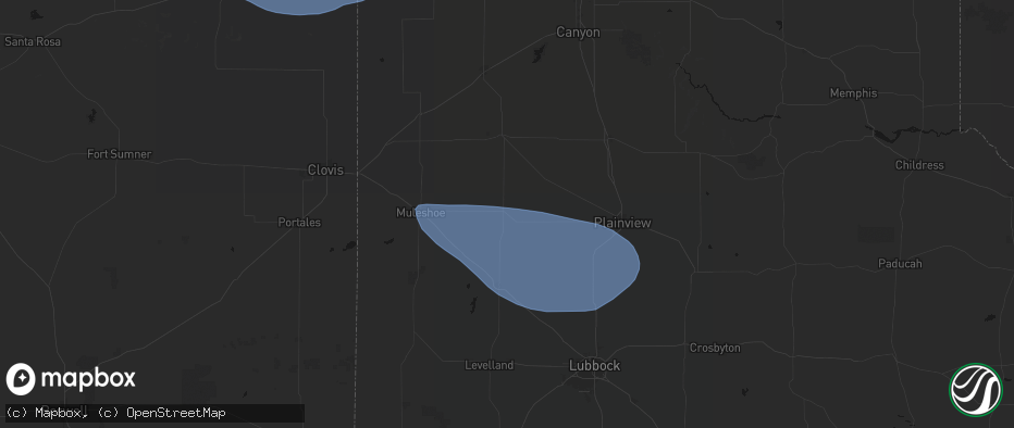 Hail map in Springlake, TX on June 26, 2026