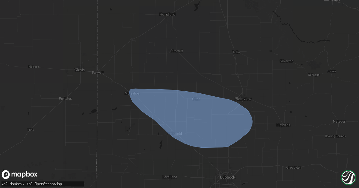 Hail map in Springlake, TX on June 26, 2026