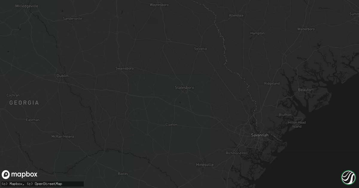 Hail map in Statesboro, GA on June 26, 2026