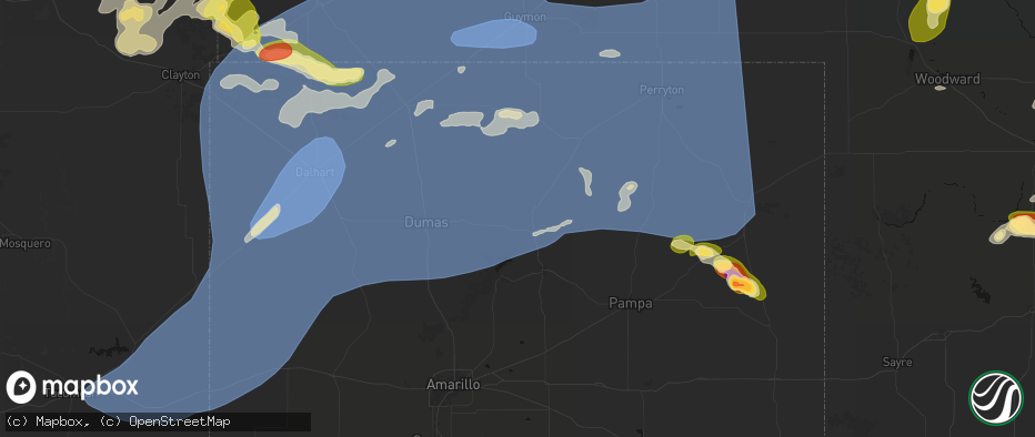 Hail map in Stinnett, TX on June 26, 2026
