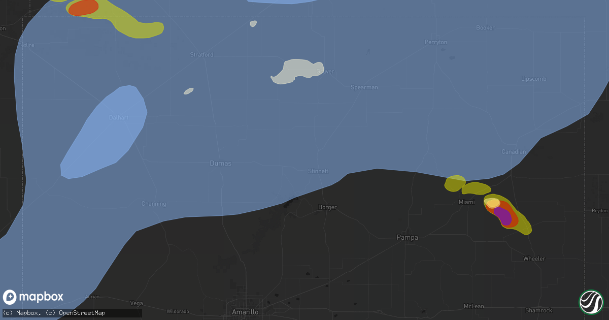 Hail map in Stinnett, TX on June 26, 2026