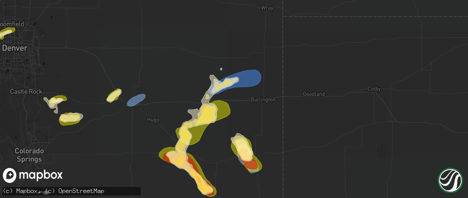 Hail map in Stratton, CO on June 26, 2026