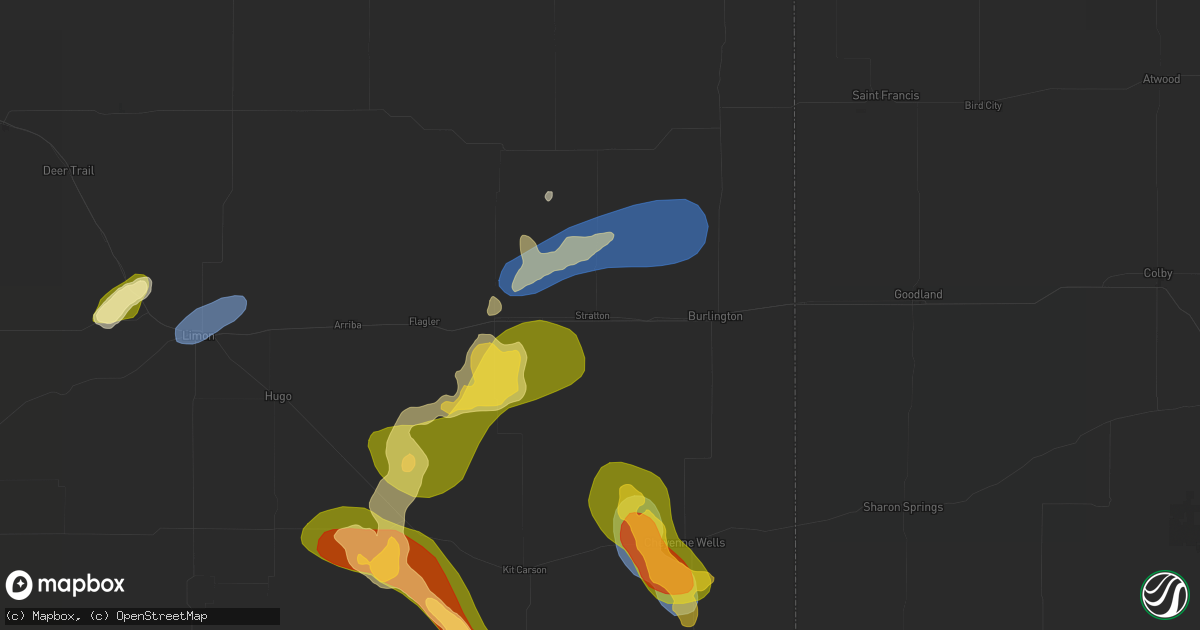 Hail map in Stratton, CO on June 26, 2026
