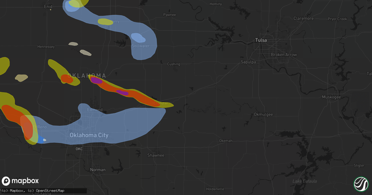 Hail map in Stroud, OK on June 26, 2026