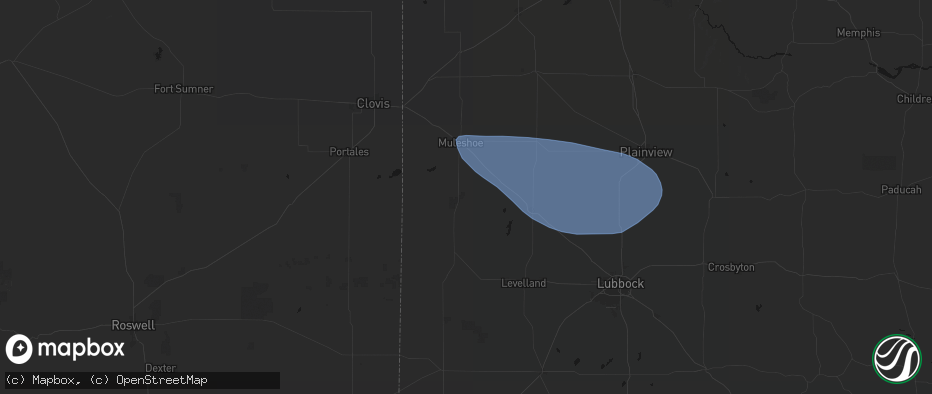 Hail map in Sudan, TX on June 26, 2026