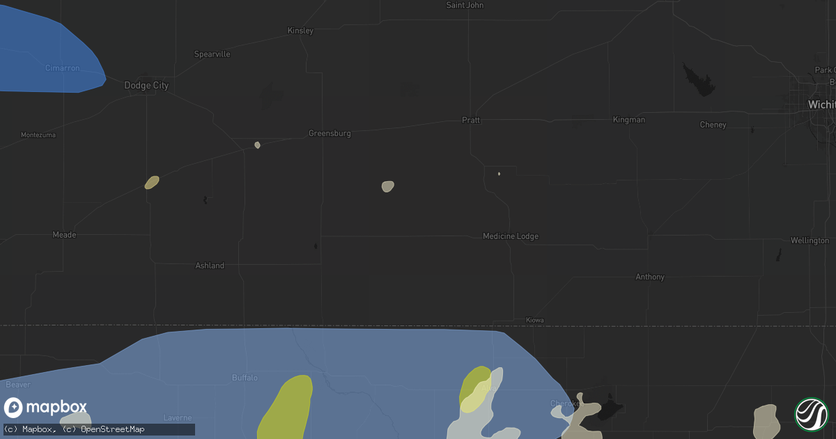 Hail map in Sun City, KS on June 26, 2026