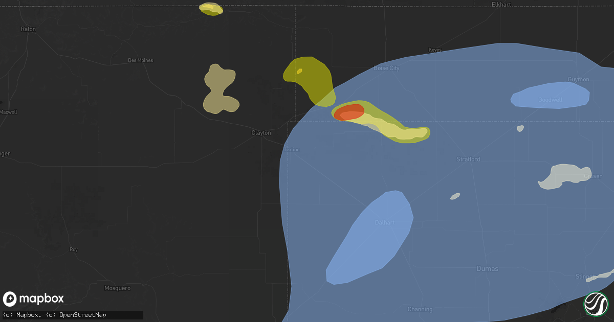 Hail map in Texline, TX on June 26, 2026