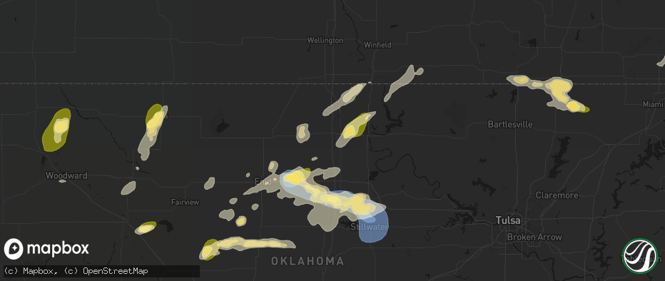 Hail map in Tonkawa, OK on June 26, 2026